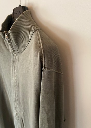 Polo Garage Yeşil-Haki Triko Hırka - Görsel 6