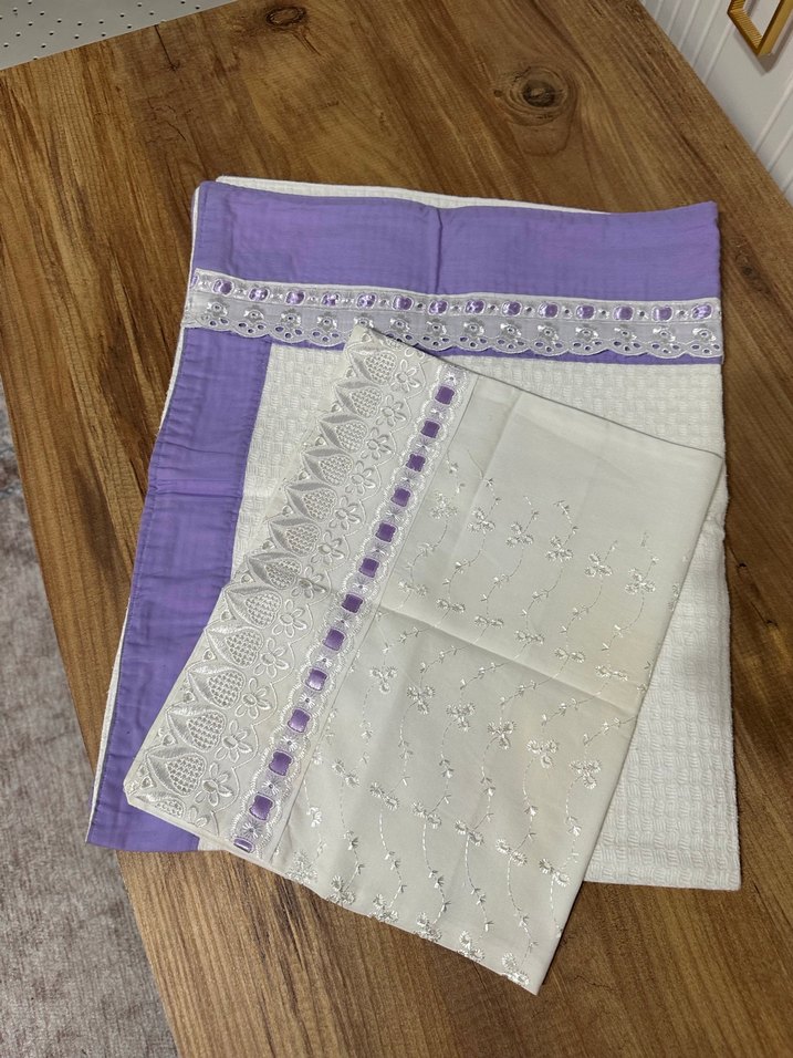 Mor Kenarlı Nakışlı Çocuk Battaniyesi - Görsel 4