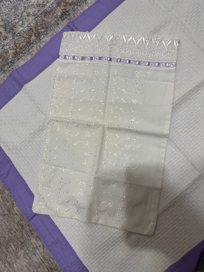 Mor Kenarlı Nakışlı Çocuk Battaniyesi - Görsel 5