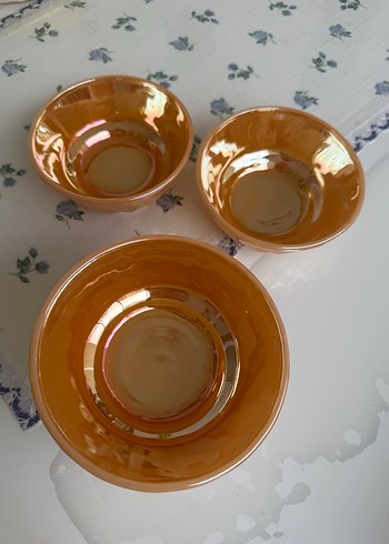 Parlak Bej Cam Kase Seti - Görsel 3