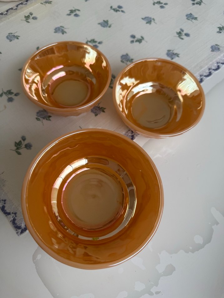 Parlak Bej Cam Kase Seti - Görsel 3