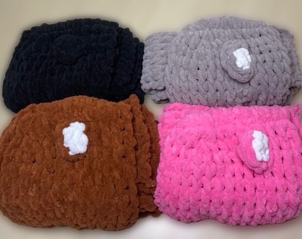 Beden camel Renk PUFFY, KREM RENGİ BİRLEŞİK ATKILI BERE