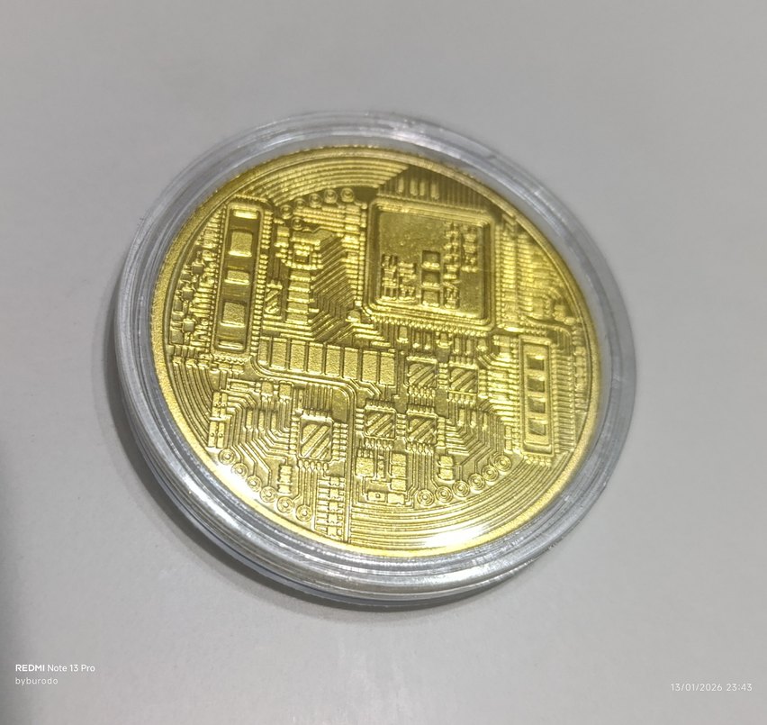 Altın Renkli Bitcoin Madeni Hatıra Para - Görsel 2