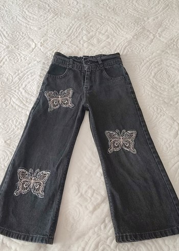 LC Waikiki Nakışlı Siyah Kadın Kot Pantolon