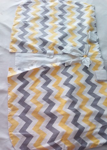 Gri ve Sarı Zigzag Desenli Bebek Sling - Görsel 2