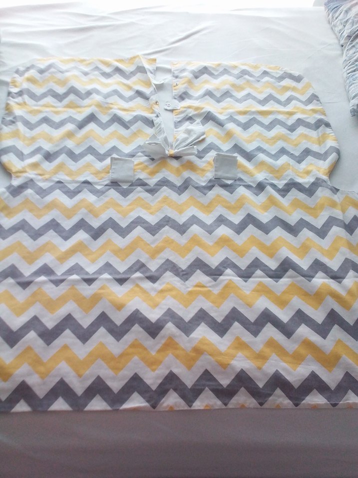 Gri ve Sarı Zigzag Desenli Bebek Sling - Görsel 3