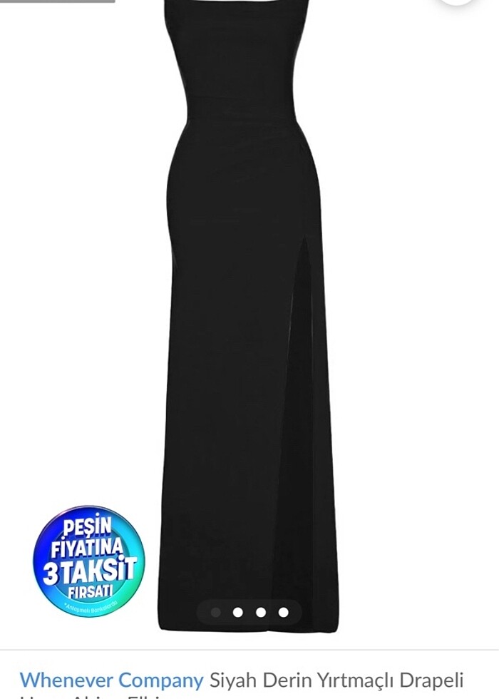 Yırtmaçlı Drapeli Elbise - Görsel 2
