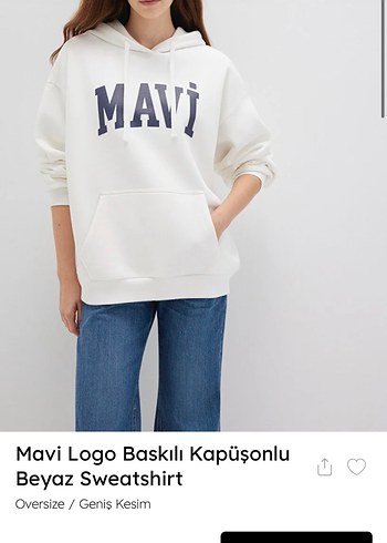 Mavi Logo Baskılı Kadın Sweatshirt - Görsel 5