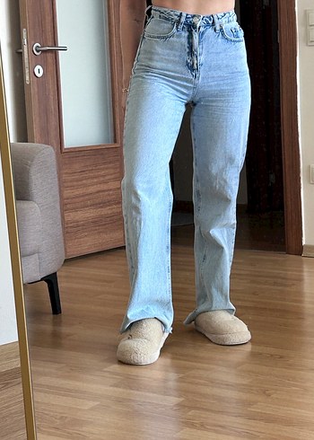 Kadın Açık Mavi Staright Fit Denim Jean - Görsel 2