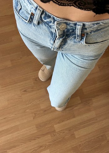 Kadın Açık Mavi Staright Fit Denim Jean - Görsel 3