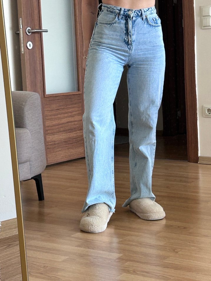Kadın Açık Mavi Staright Fit Denim Jean - Görsel 2