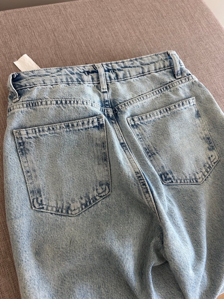 Kadın Açık Mavi Staright Fit Denim Jean - Görsel 5