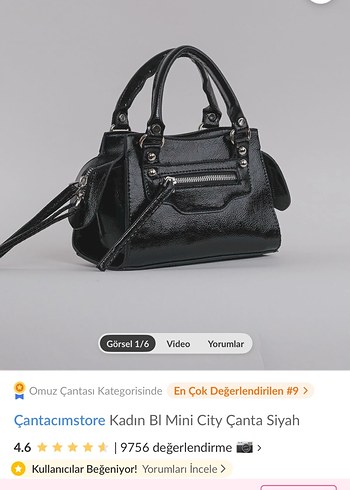 Siyah Deri Fermuarlı Mini Kadın Çanta - Görsel 4
