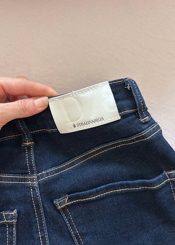 Stradivarius Koyu Mavi Jean - Görsel 4