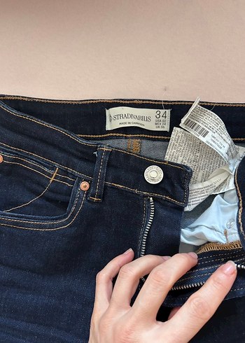 Stradivarius Koyu Mavi Jean - Görsel 3