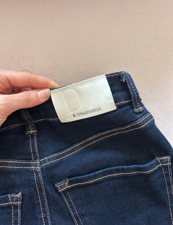 Stradivarius Koyu Mavi Jean - Görsel 4