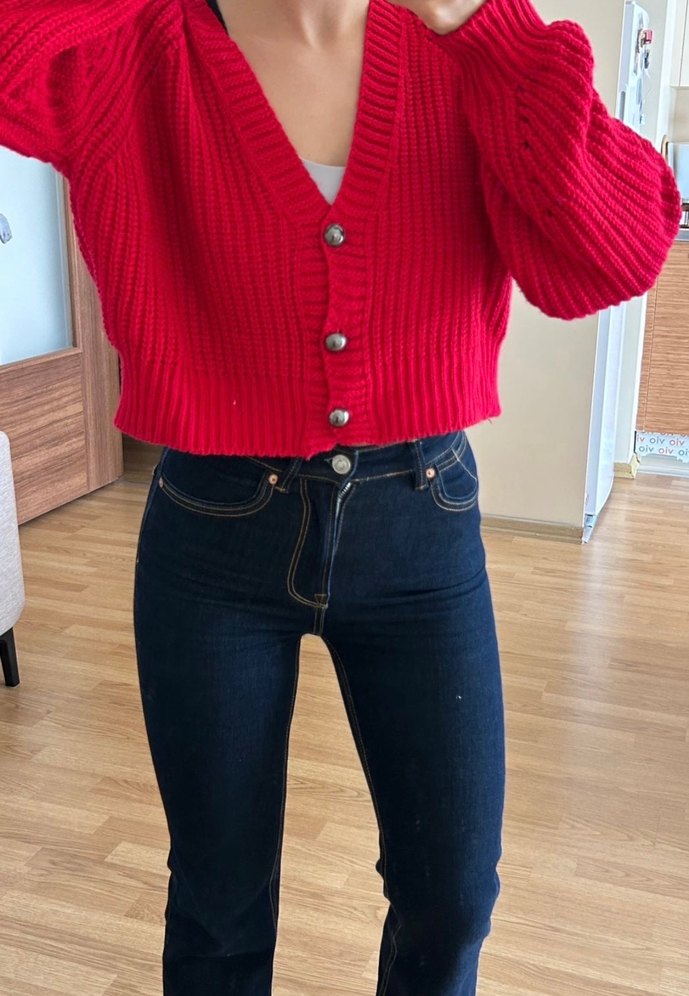 Stradivarius Koyu Mavi Jean - Görsel 5