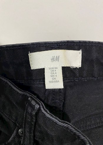 H&M Kadın Siyah Regular Fit Midi Kot Pantolon