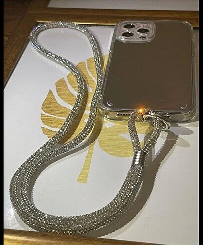 Parlak taşlı telefon askısı