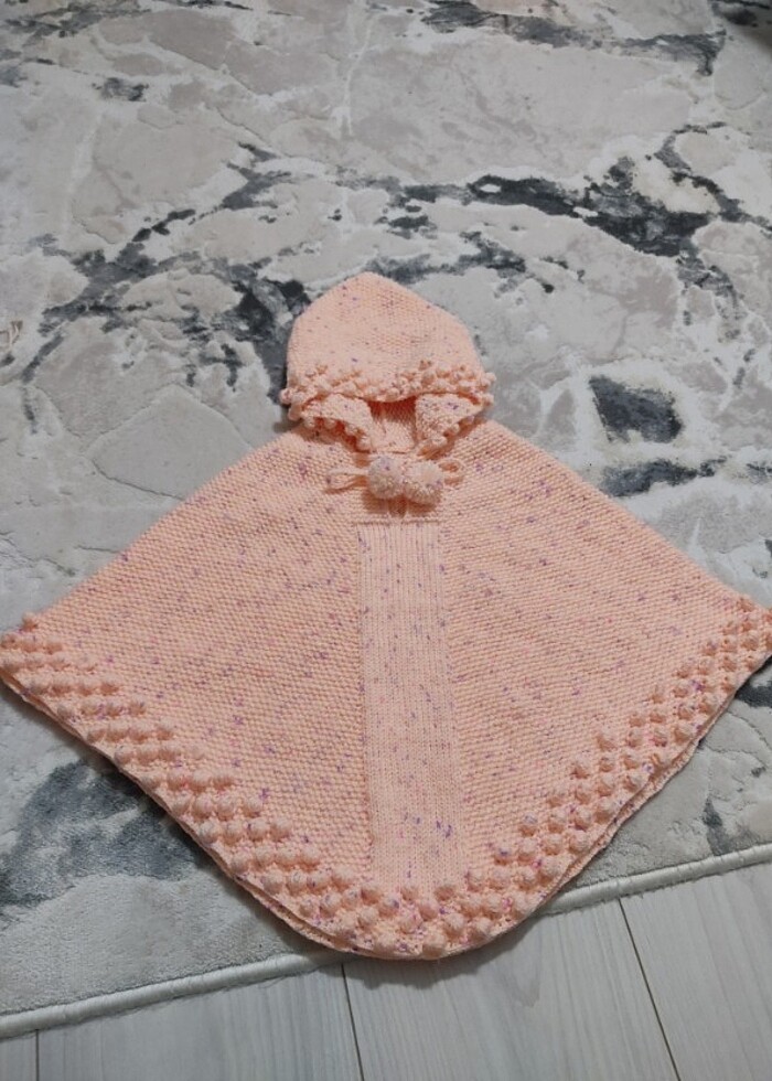 El Örgüsü Kız Çocuk Panço - Görsel 2