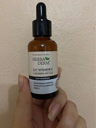 Herbaderm C vitamini tırnağımla gösterdiğim yete kadar dolu ant