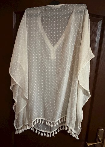 Bohem V Yakalı Nakışlı pareo - Görsel 4