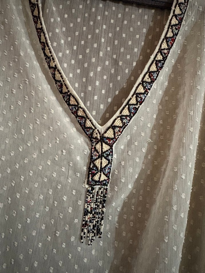 Bohem V Yakalı Nakışlı pareo - Görsel 2