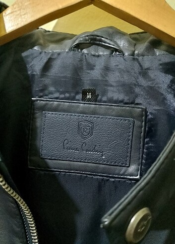 m Beden Pierre Cardin Suni Deri Ceket