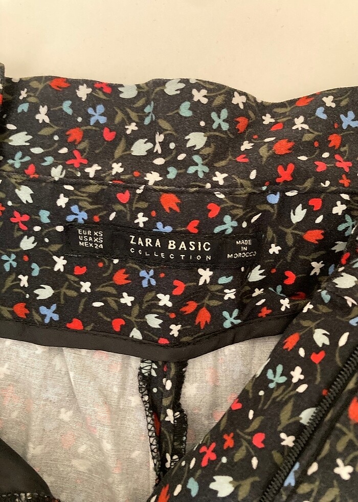 Zara Çiçekli Kuşaklı Pantolon - Görsel 5