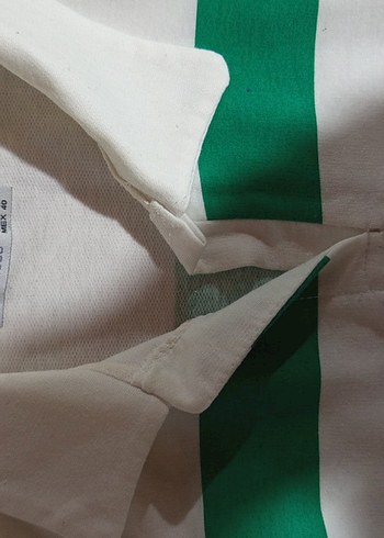 Yeşil Beyaz Çizgili elbise - Görsel 2