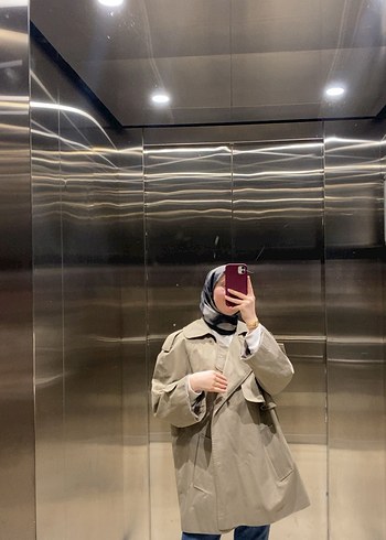 Diğer çağla tenk Oversize Kısa Trençkot