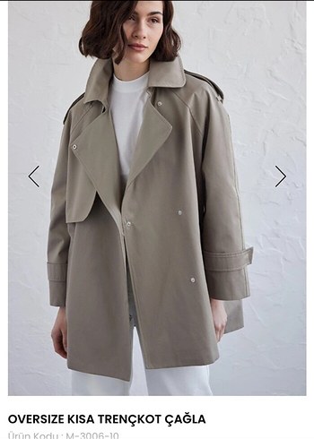 çağla tenk Oversize Kısa Trençkot