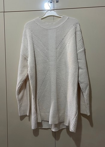 Krem Örgü Kadın Triko Kazak - Görsel 2