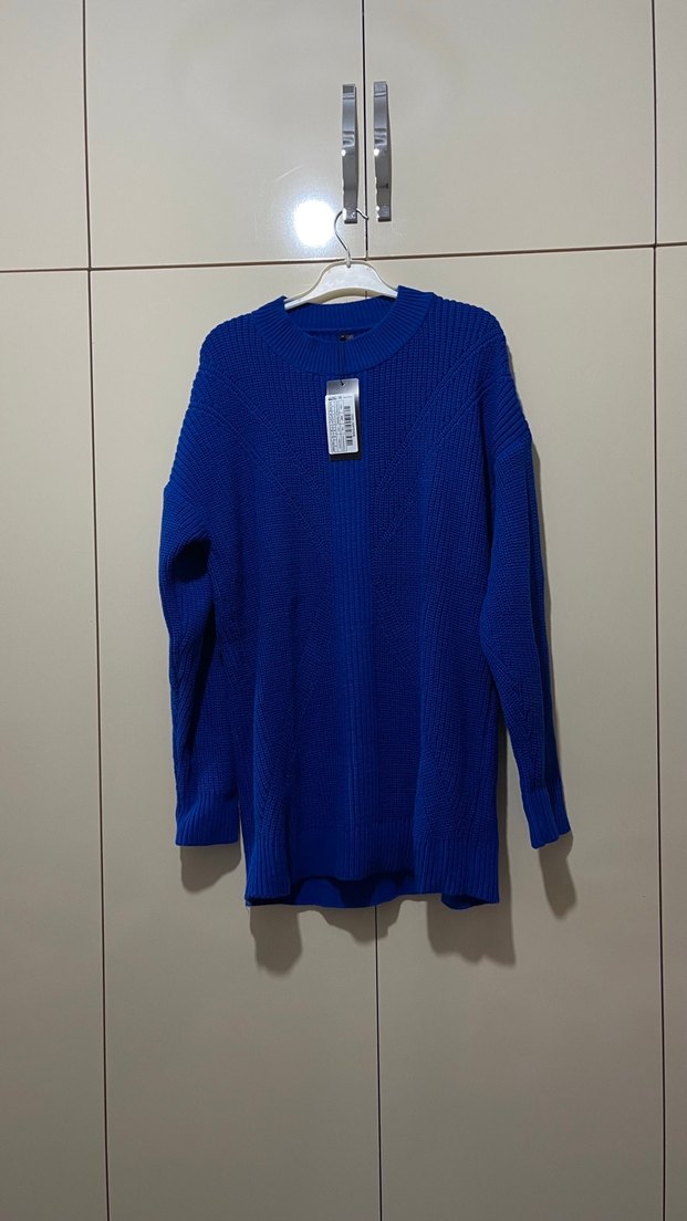 Mavi Triko Kadın Uzun Kollu Kazak - Görsel 3