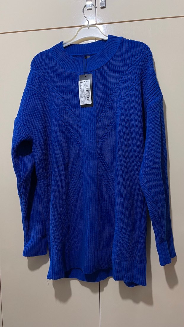 Mavi Triko Kadın Uzun Kollu Kazak - Görsel 4