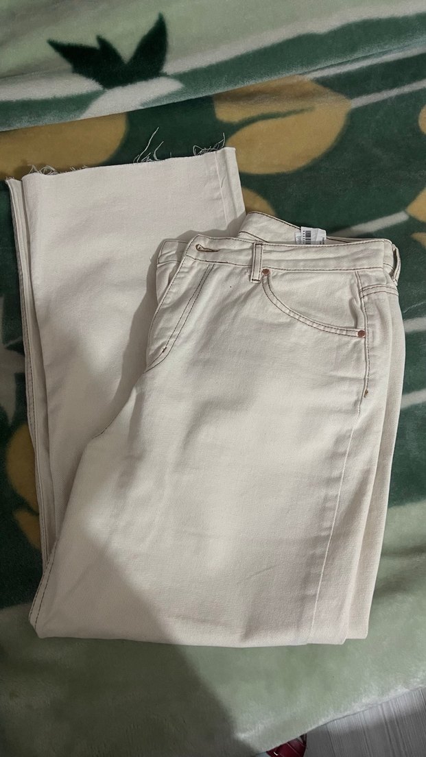 Bej Kadın Kot Pantolon Regular Fit - Görsel 2