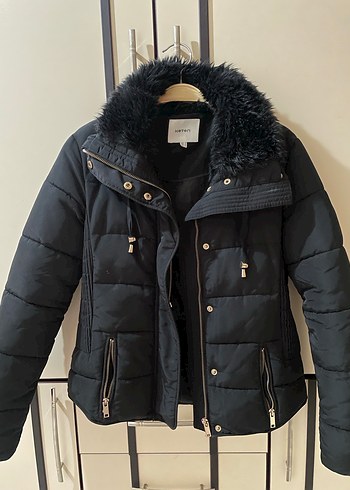 Siyah Kadın Kürklü Kışlık Mont - Görsel 2