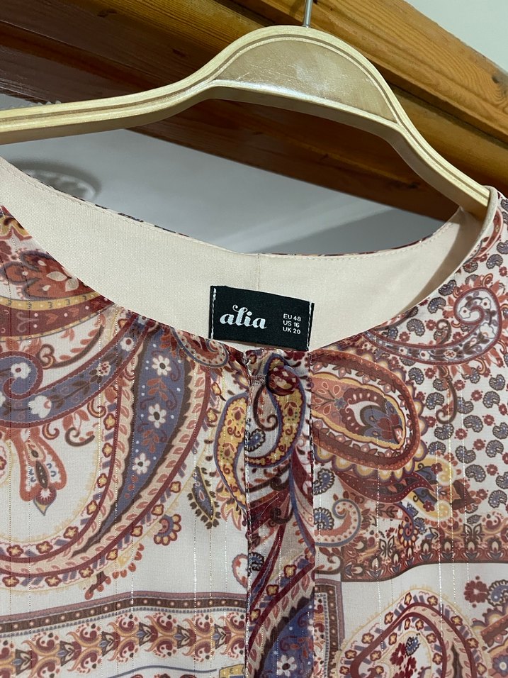 Bohem Tarz Uzun Kollu Kahverengi tesettür Elbise - Görsel 2