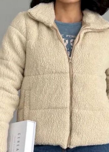 Bej Uzun Kollu Yumuşak Kadın Ceket - Görsel 3