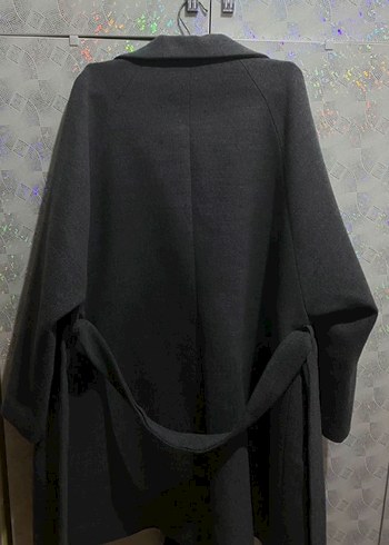 Koyu gri çift düğmeli kaban - Görsel 3