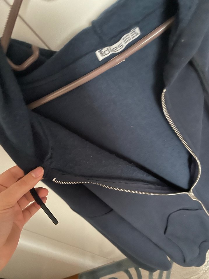 Lacivert Fermuarlı Kadın Sweatshirt - Görsel 3