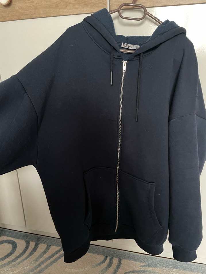 Lacivert Fermuarlı Kadın Sweatshirt - Görsel 2