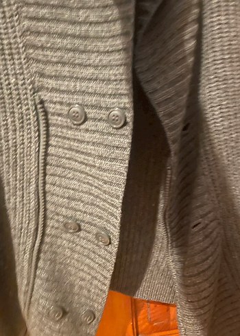 Gri Örgü Erkek Yün Hırka - Görsel 3