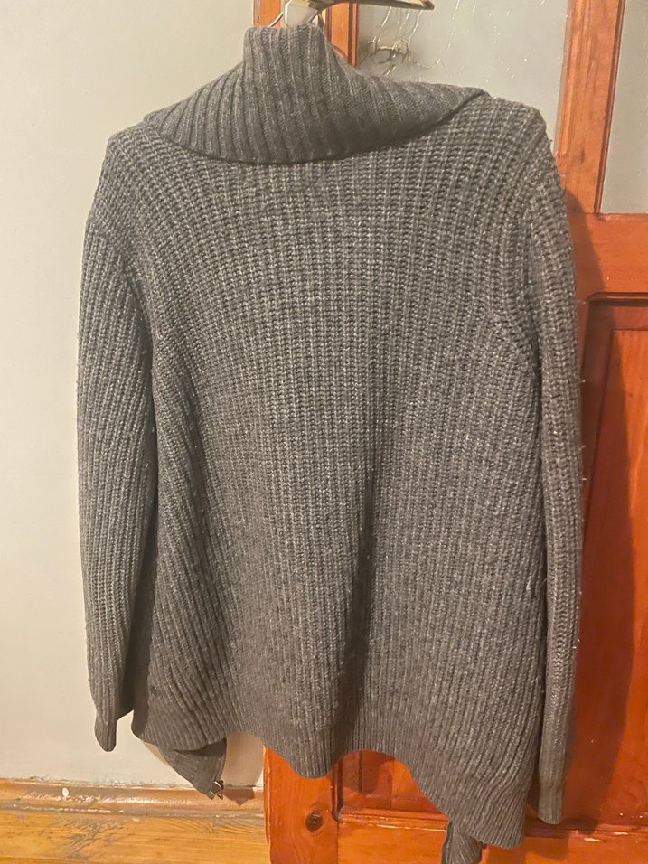 Gri Örgü Erkek Yün Hırka - Görsel 4