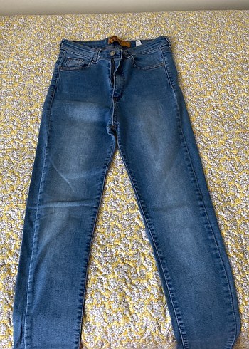 Mavi Bağcıklı Kadın Skinny Denim Pantolon