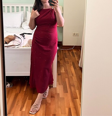 m Beden bordo Renk Az kullanılmış zara elbise