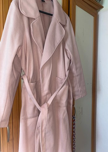 Diğer Shein Düğmeli Pembe Kadın Uzun Kaban