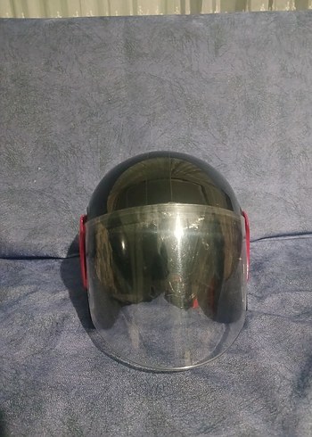 Siyah Parlak Biker Motosiklet Kaskı - Görsel 2