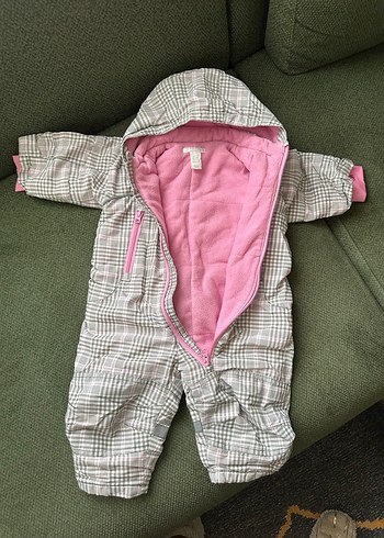H&M Kız Bebek Ekose Astonot Tulumu - Görsel 3