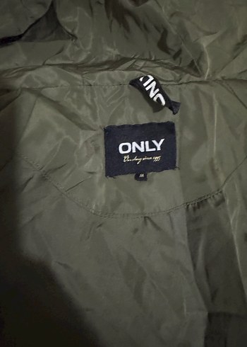 Only Haki Renk Midi Boy Kadın Kışlık Mont